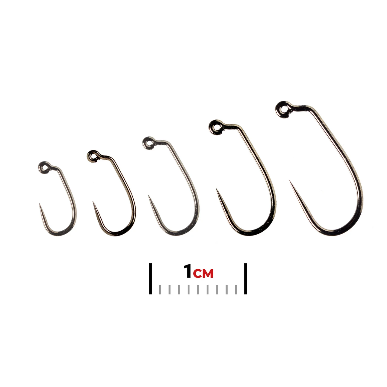 Fulling Mill Jig Force Straight Point Black Nickel Barbless Hooks