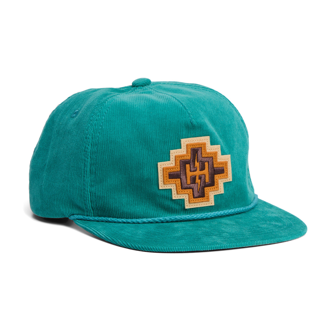 Howler Brothers Unstructured Snapback Hats H Bolt Motif Teal Corduroy
