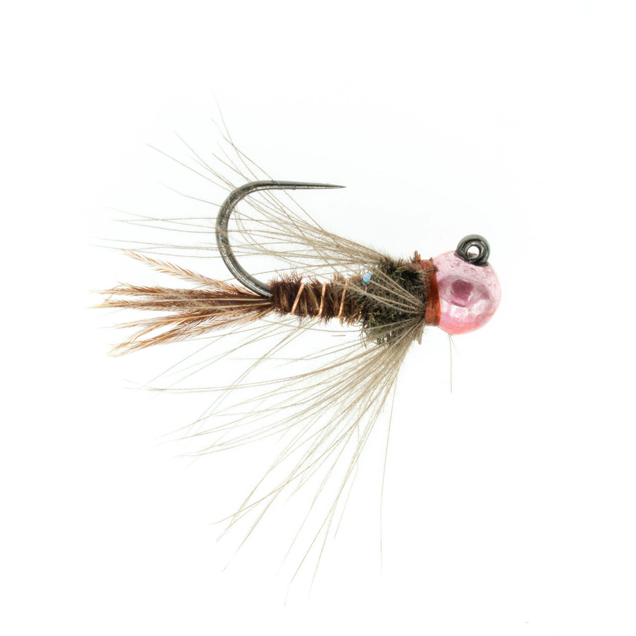 Jigged CDC Pheasant Tail Tungsten Fly | Natural/Pink Jigged CDC Pheasant Tail Tungsten Fly | Natural/Pink