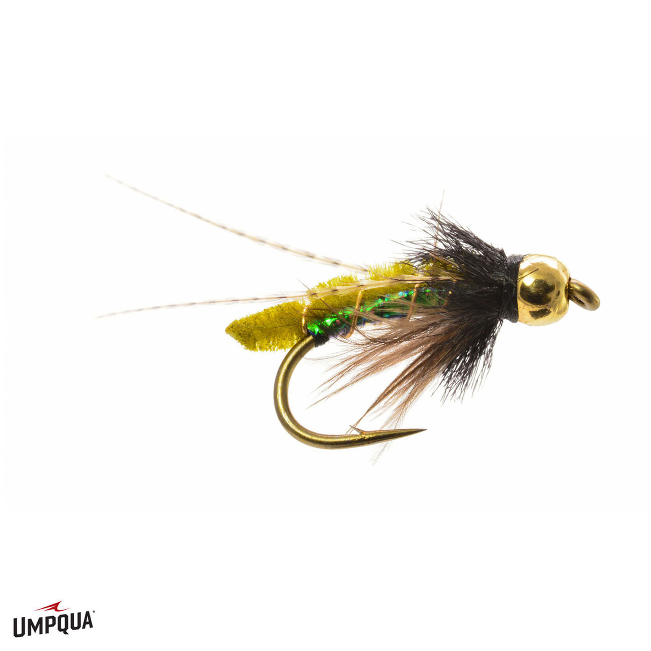 Caddis Poopah Gold Bead Fly Olive 14