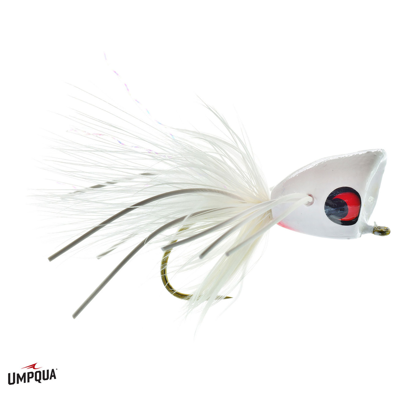 Bass Popper Weed Guard Fly Snow White