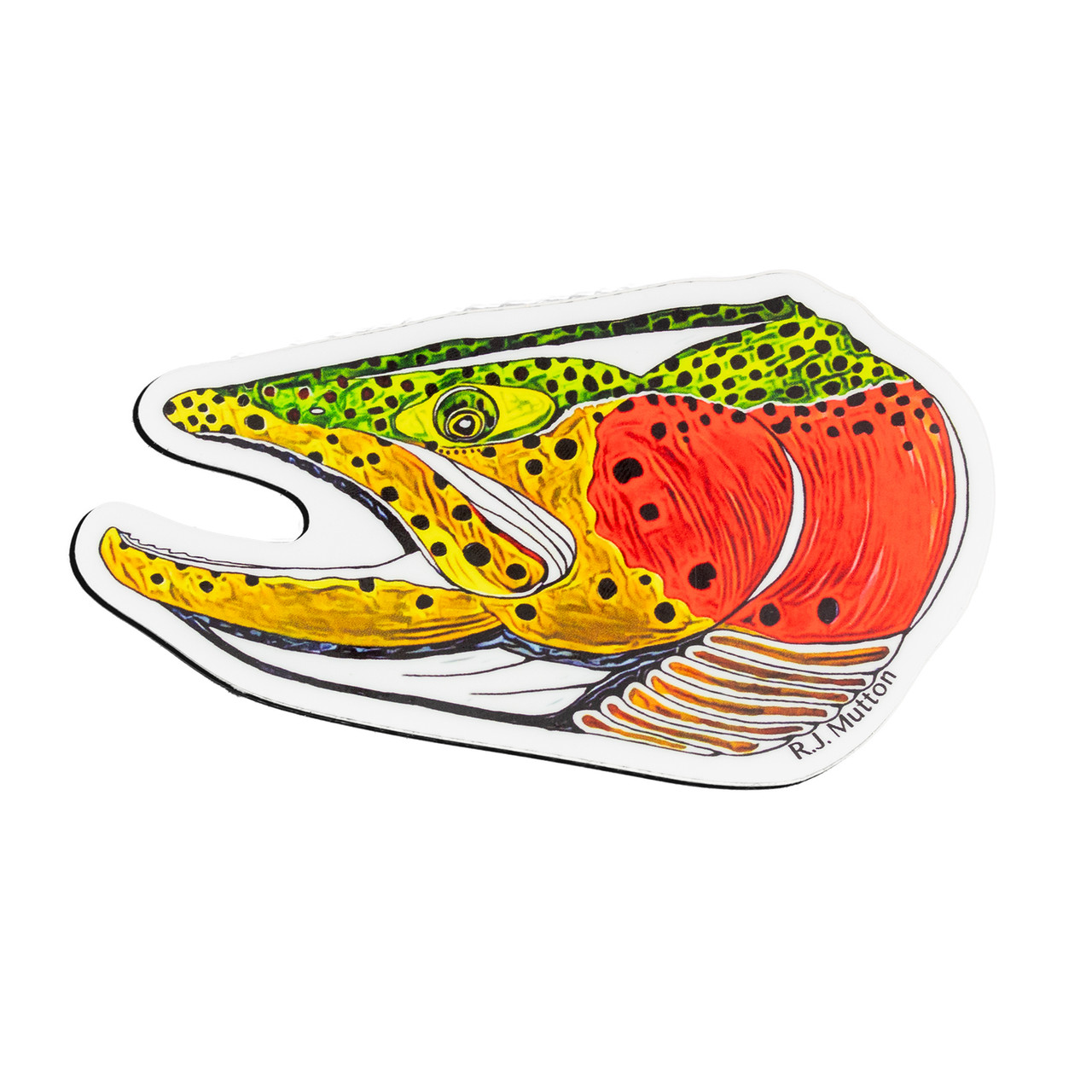 R.J. Mutton Rainbow Trout Head Sticker