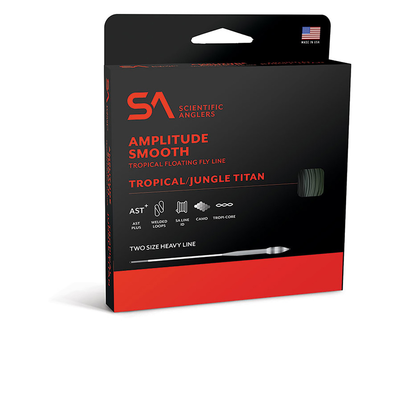 Scientific Anglers Amplitude Smooth Tropical Jungle Titan Fly Line WF-7-F Black/Horizon/Dark Grass