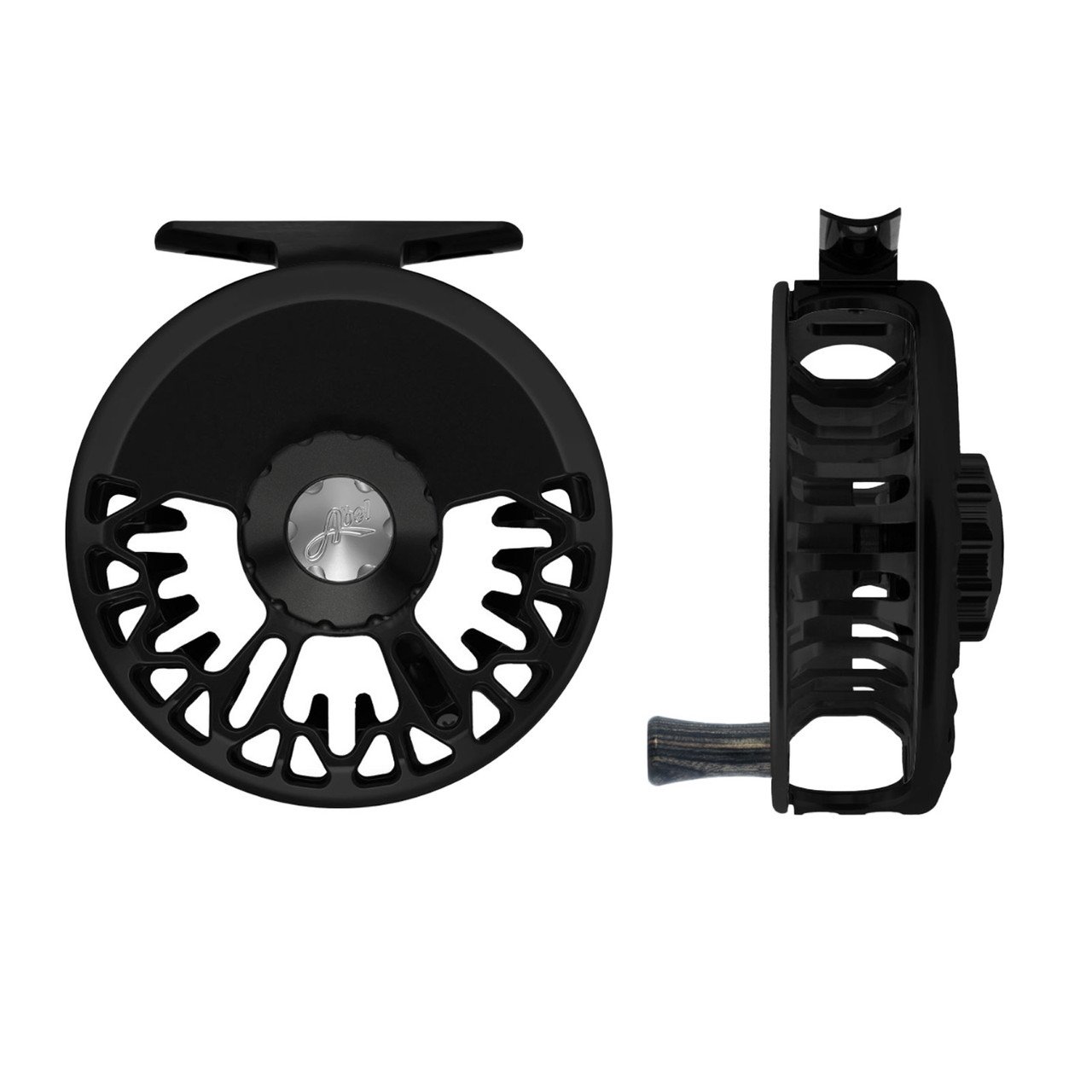 Abel Vaya Fly Reel 4/5 Gloss Black Finish and Drag Knob with Ebony Handle