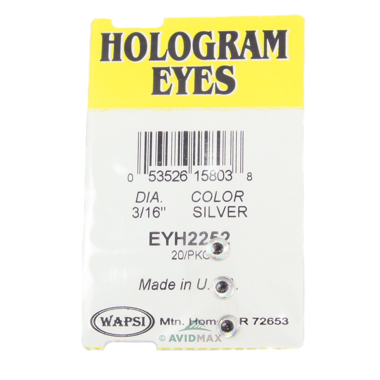 Wapsi Hologram Dome Eyes 3/16 in Holographic Silver