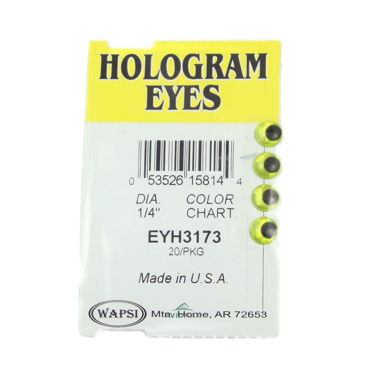 Wapsi Hologram Dome Eyes 1/4 in Holographic Chartreuse