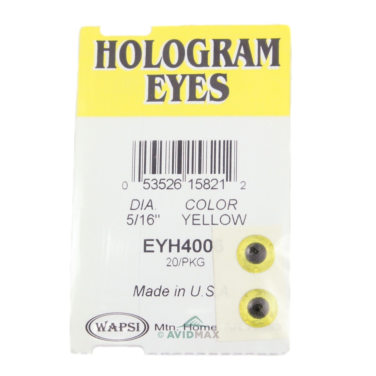 Wapsi Hologram Dome Eyes 5/16 in Holographic Yellow