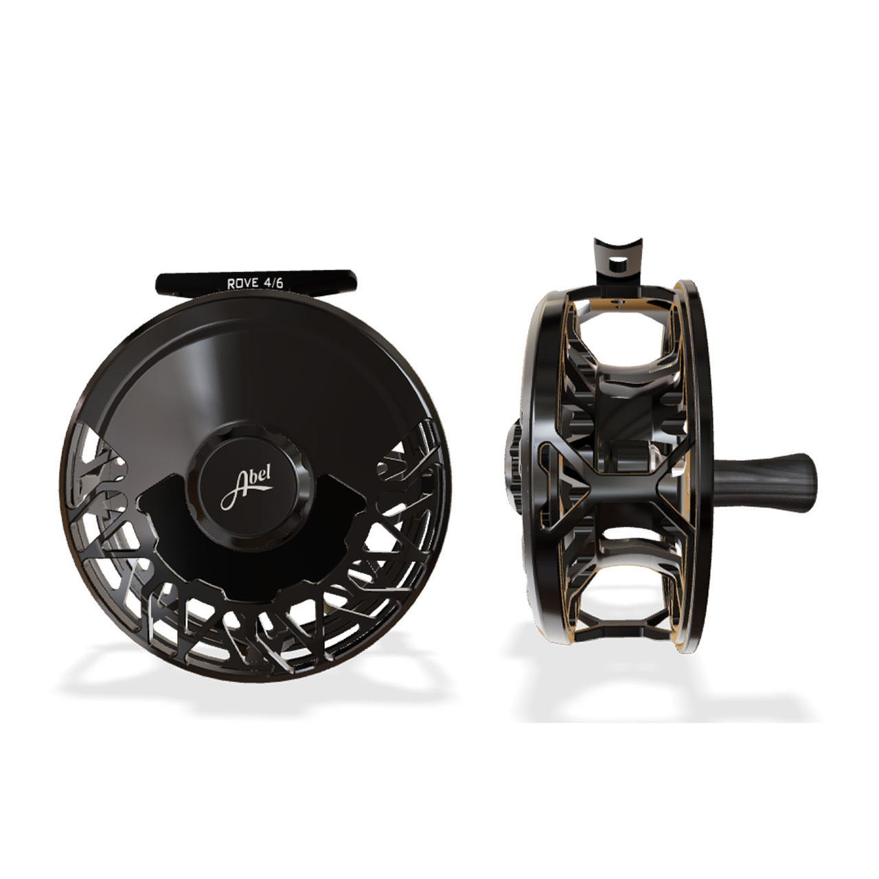 Abel Rove Fly Reel 7/9 Gloss Black Finish and Drag Knob with Ebony Handle