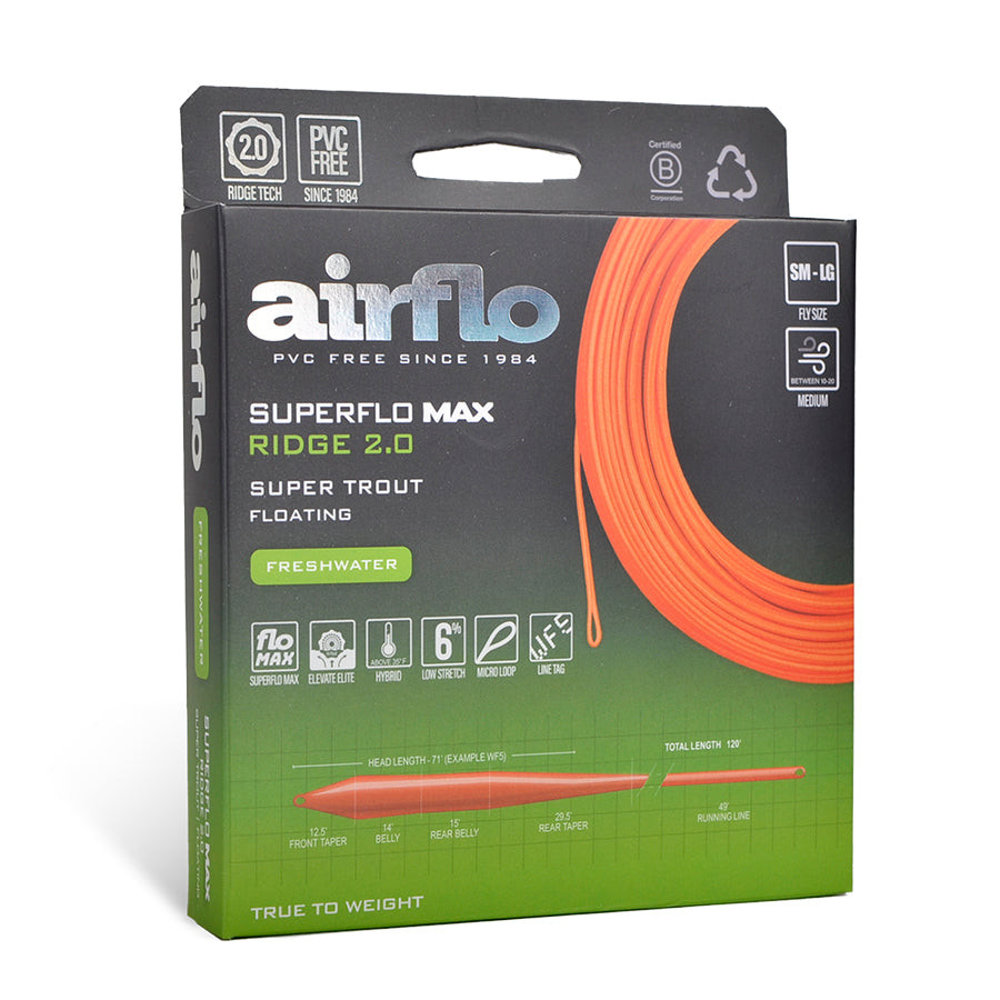 Airflo Superflo Max Ridge 2.0 Super Trout Fly Line Fire Orange