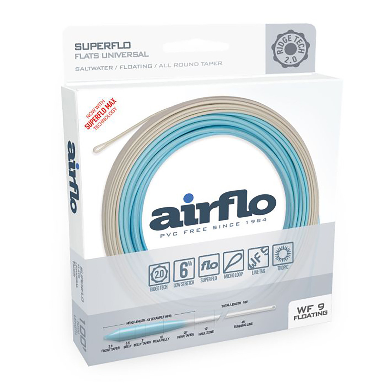 Airflo Superflo Max Ridge 2.0 Flats Universal Clear Floating Fly Line Clear WF10