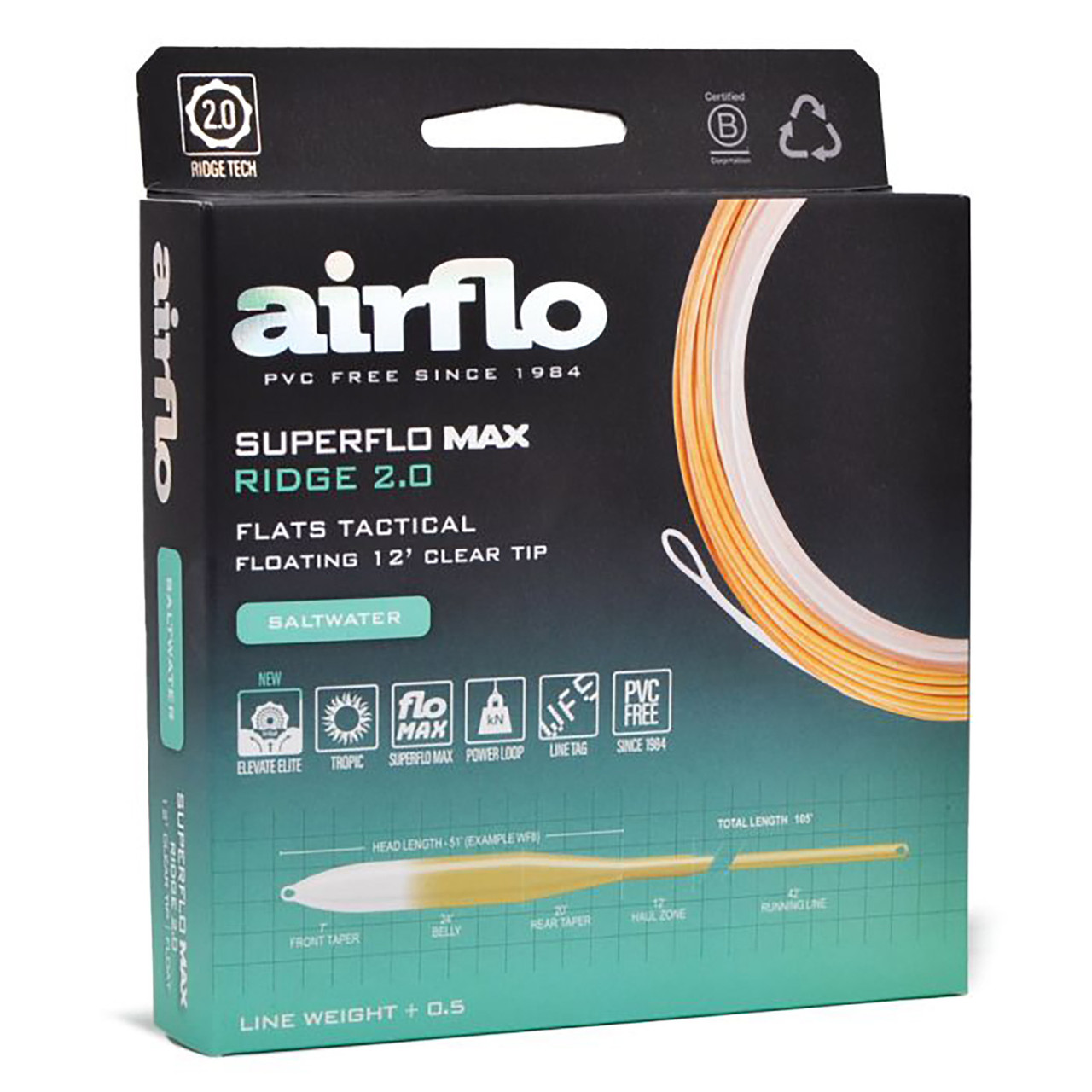 Airflo Superflo Max Ridge 2.0 Flats Tactical Taper 12 ft Clear Tip