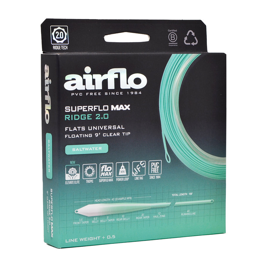 Airflo Superflo Max Ridge 2.0 Flats Universal Taper 9 ft Clear Tip Fly Line