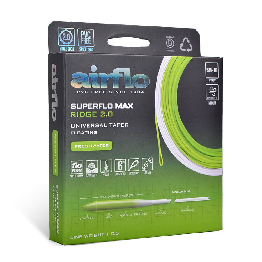 Airflo Superflo Max Ridge 2.0 Universal Taper Fly Line Chartreuse/White