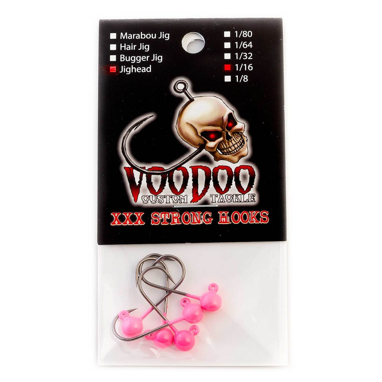 Hareline Round Lead Jighead Hook 4 - 1/16 oz Fl. Hot Pink