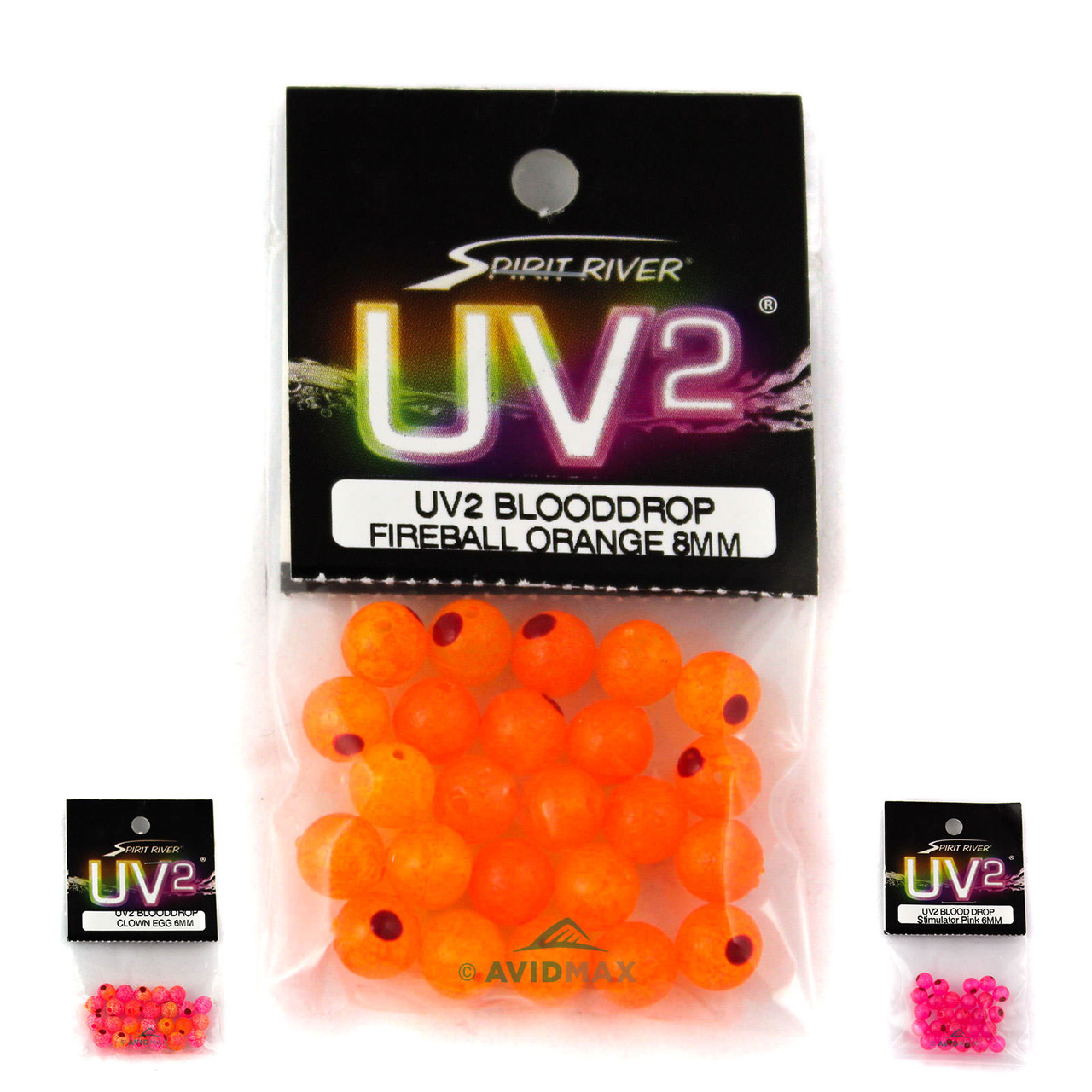 Spirit River UV2 Fusion Blood Drop Egg Beads (25 pk)
