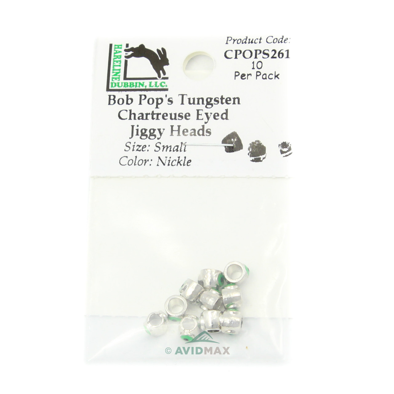 Bob Pop's Tungsten Chartreuse-Eyed Jiggy Heads Small Nickel
