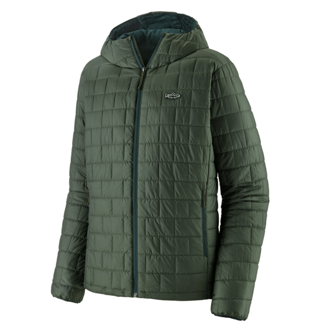 Patagonia Men's Nano Puff Fitz Roy Trout Hoody Old Growth Green