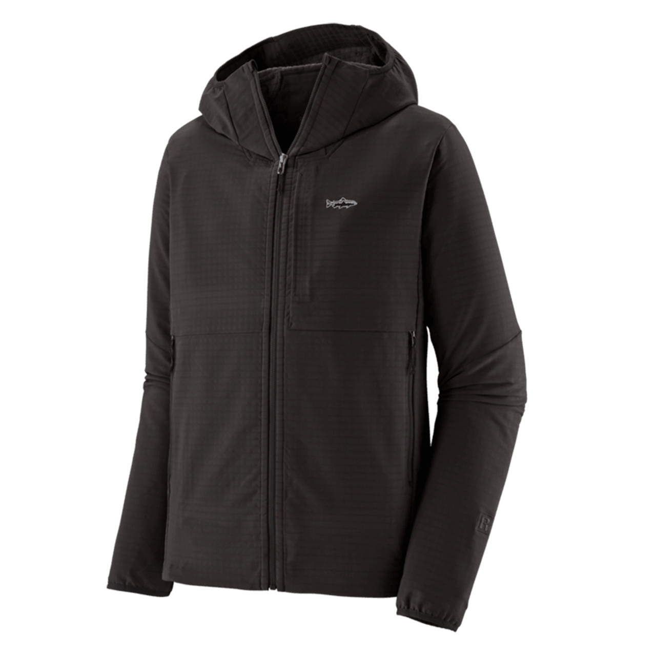 Patagonia Men's R1 TechFace Fitz Roy Trout Hoody Black