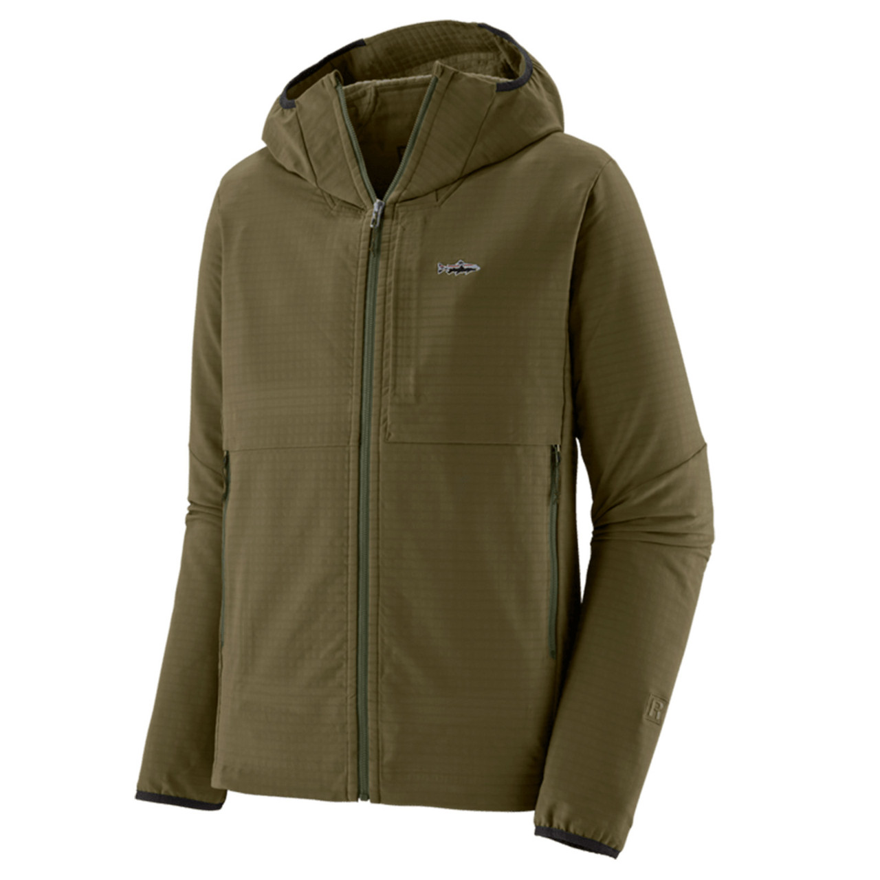 Patagonia Men's R1 TechFace Fitz Roy Trout Hoody Basin Green