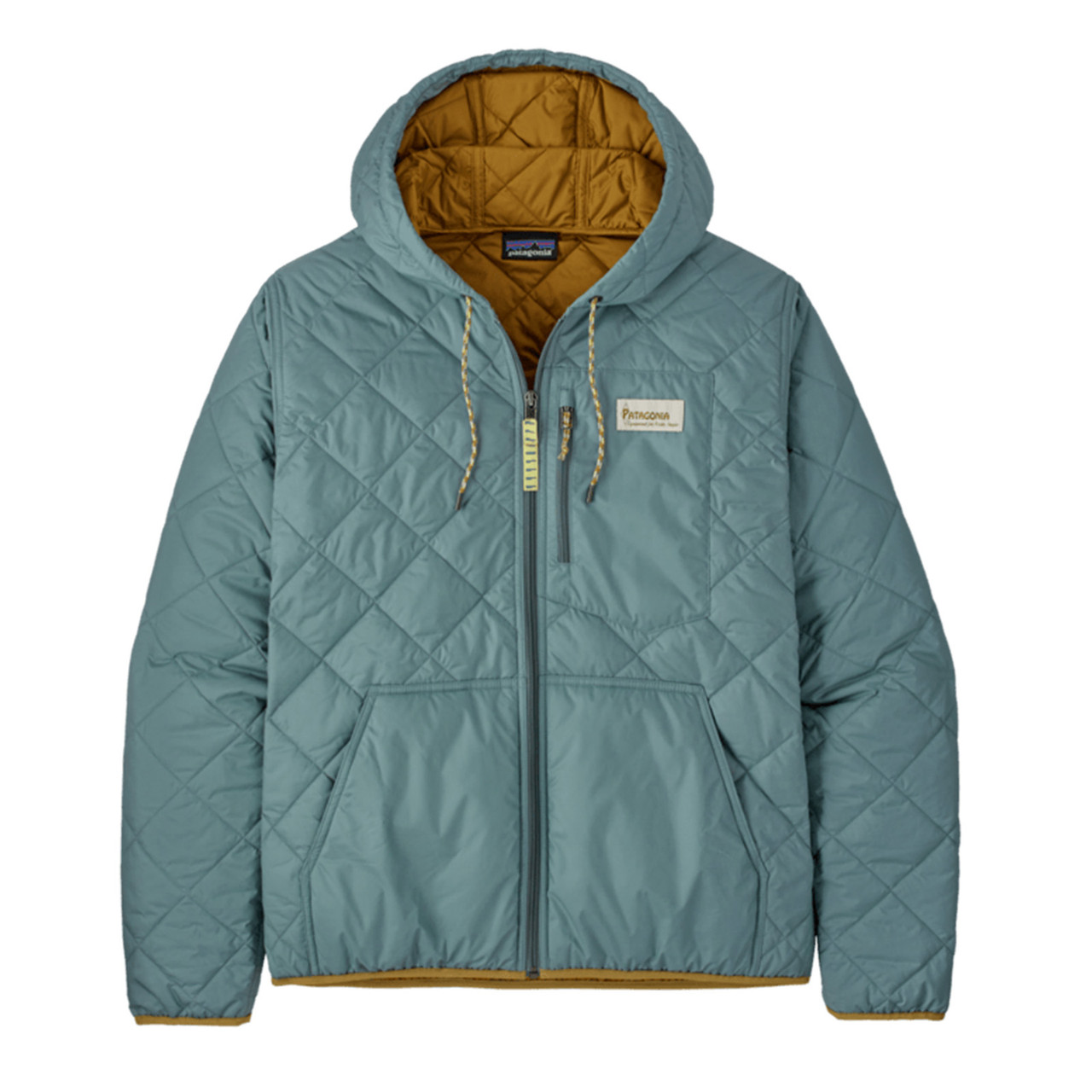 Patagonia Men's Diamond Quilted Bomber Hoody Blue Sage - AvidMax