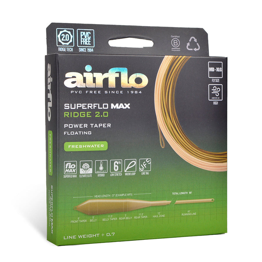 Airflo Superflo Max Ridge 2.0 Power Taper Fly Line Camo/Caddis
