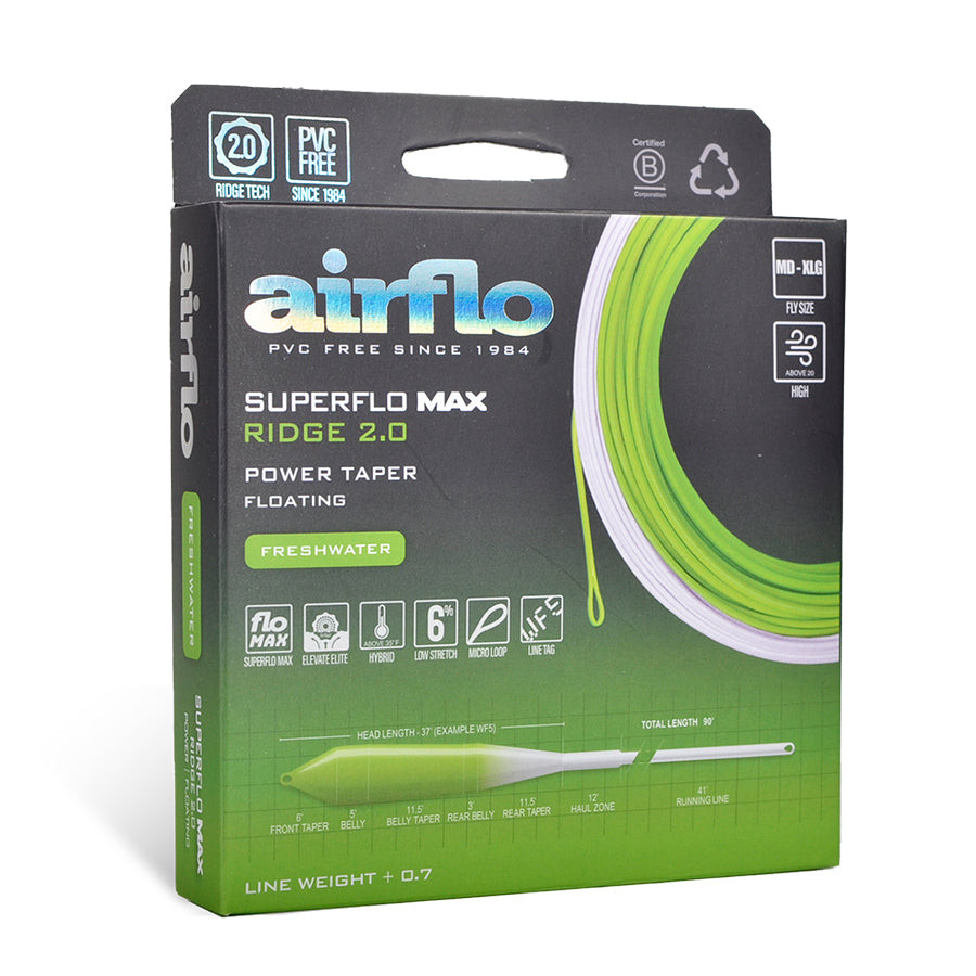 Airflo Superflo Max Ridge 2.0 Power Taper Fly Line Chartreuse/White