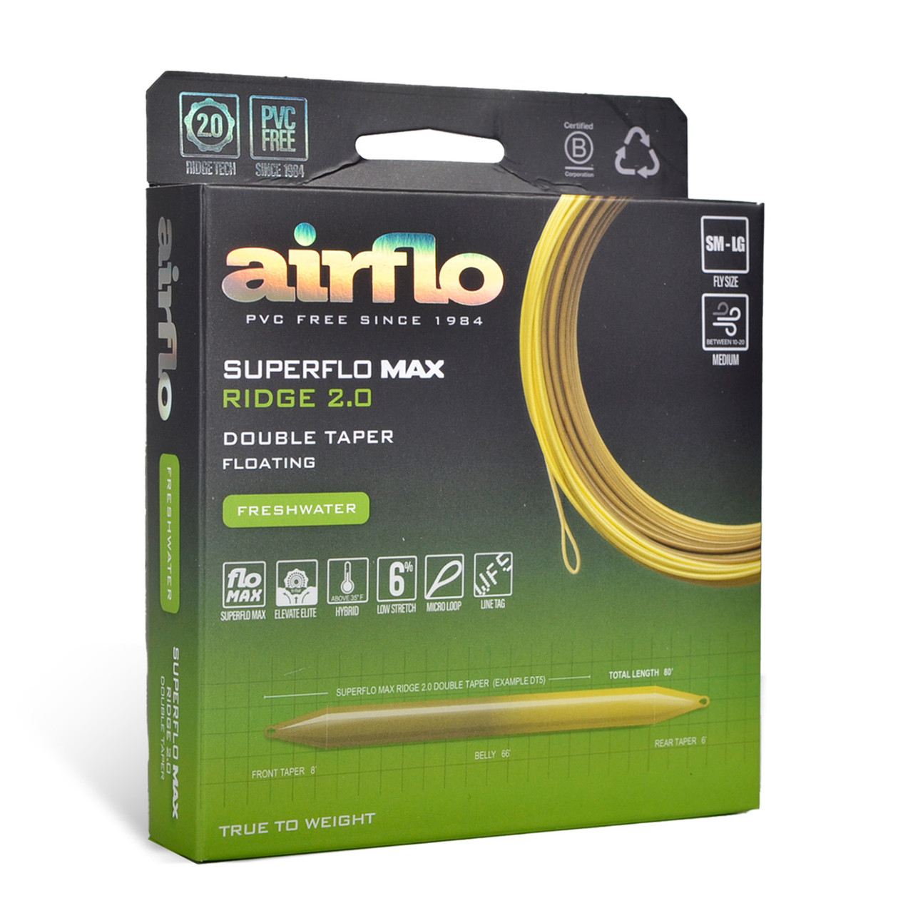 Airflo Superflo Max Ridge 2.0 Double Taper Floating Fly Line Bamboo/Olive DT3F