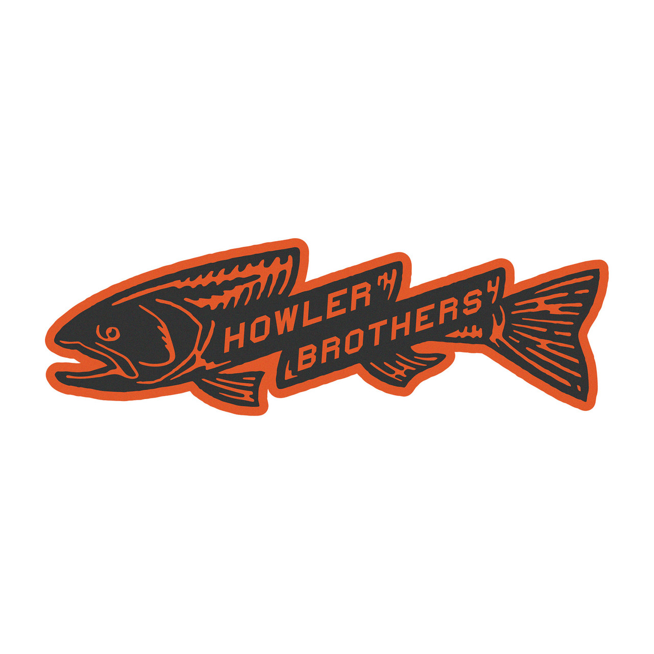 Howler Brothers Orange And Black Trout Bolt Sticker