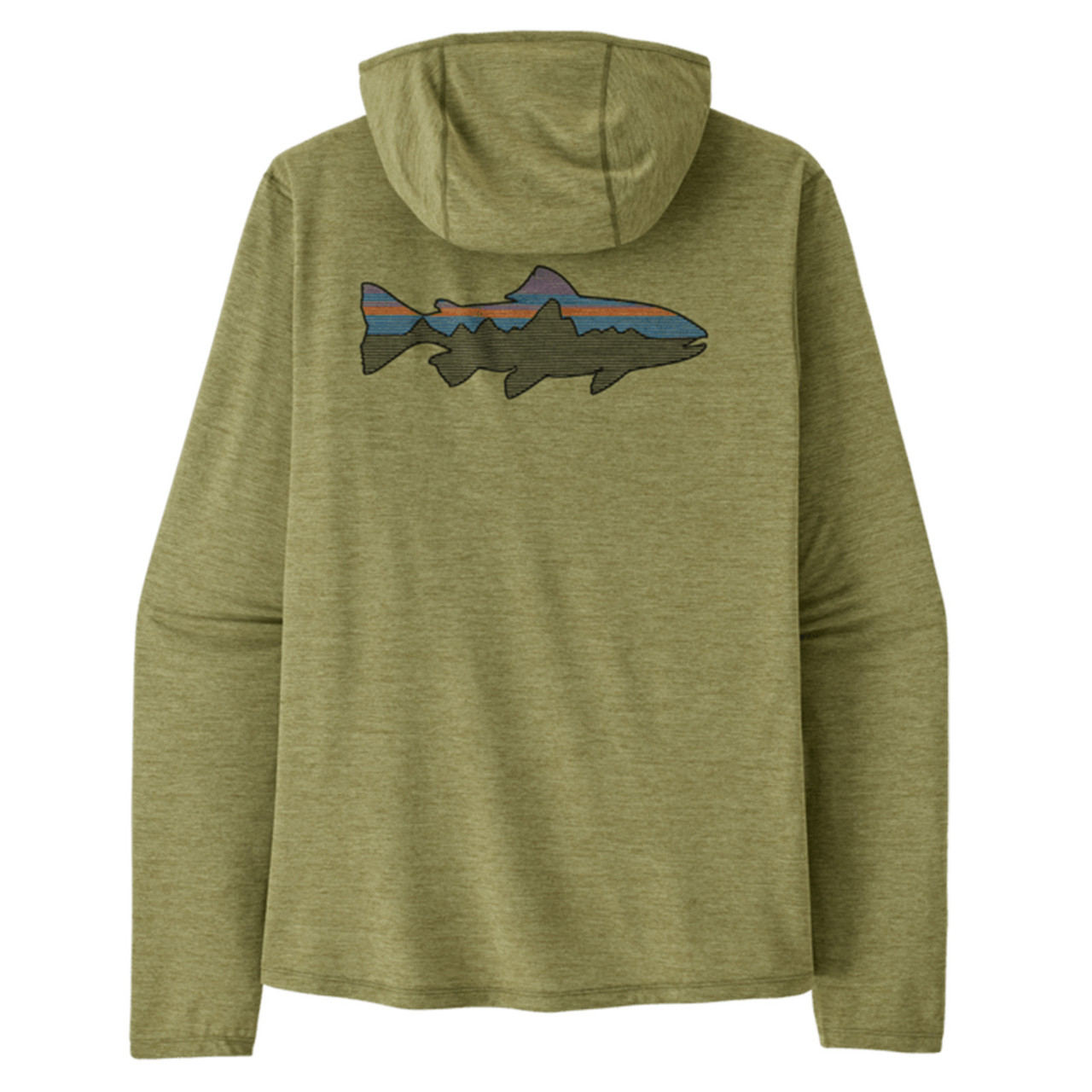 Patagonia Men's Cap Cool Sun Hoody Fitz Roy Trout - Caper Green