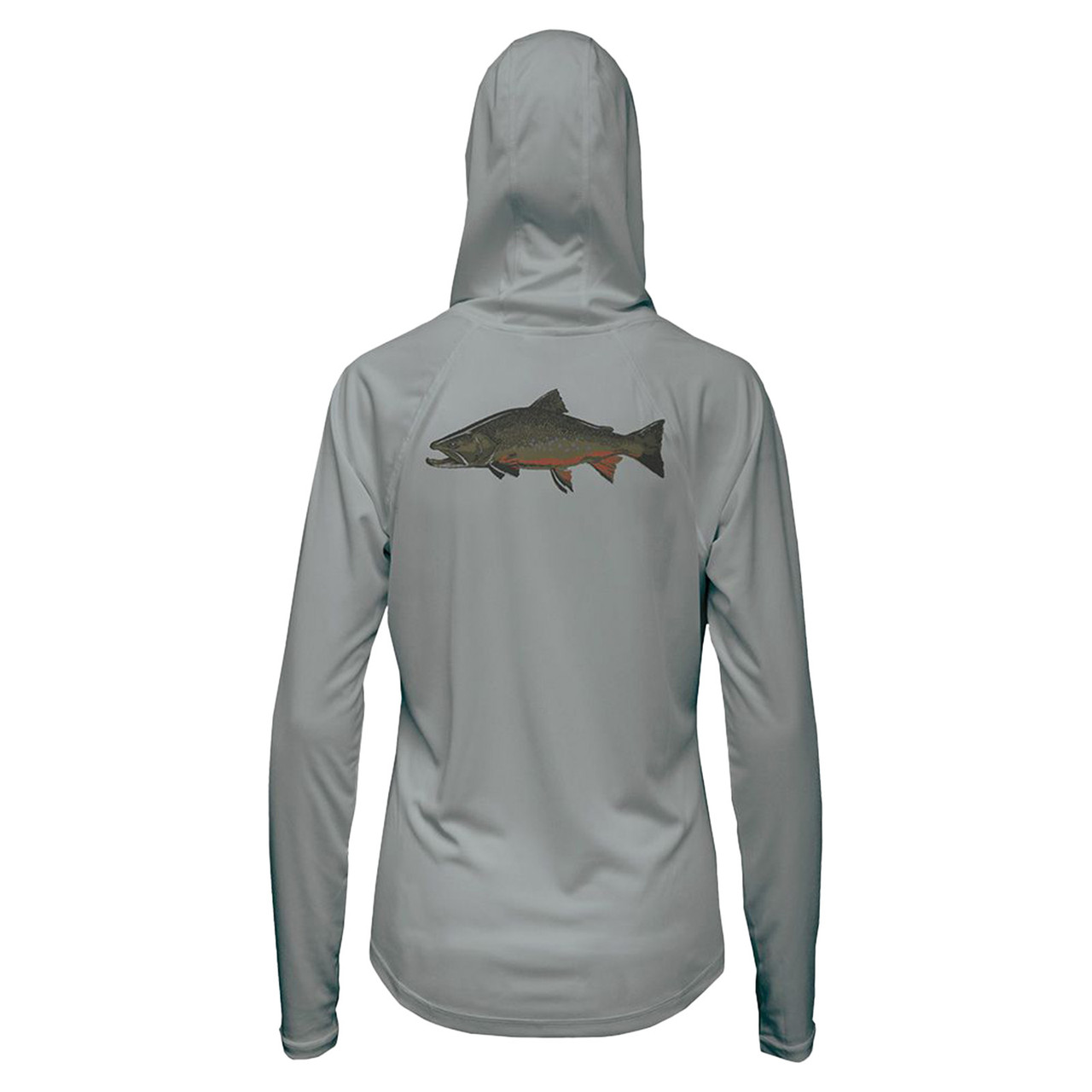 RepYourWater Women's Hooded Sun Shirt Merino Breeze Big Brookie Medium