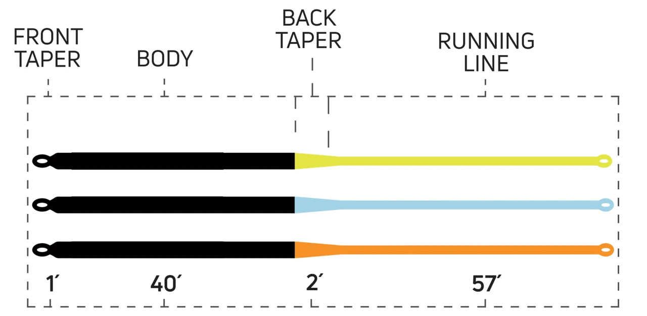 Cortland Rock Bottom Fly Line Taper Diagram