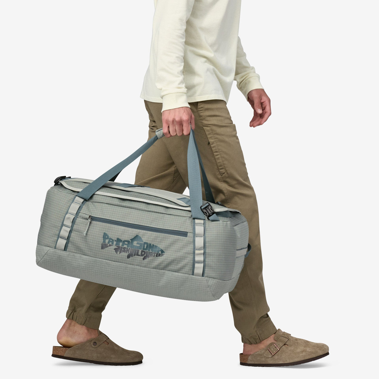 Patagonia Black Hole Duffel Smolder Blue with Amanita Red - view 1