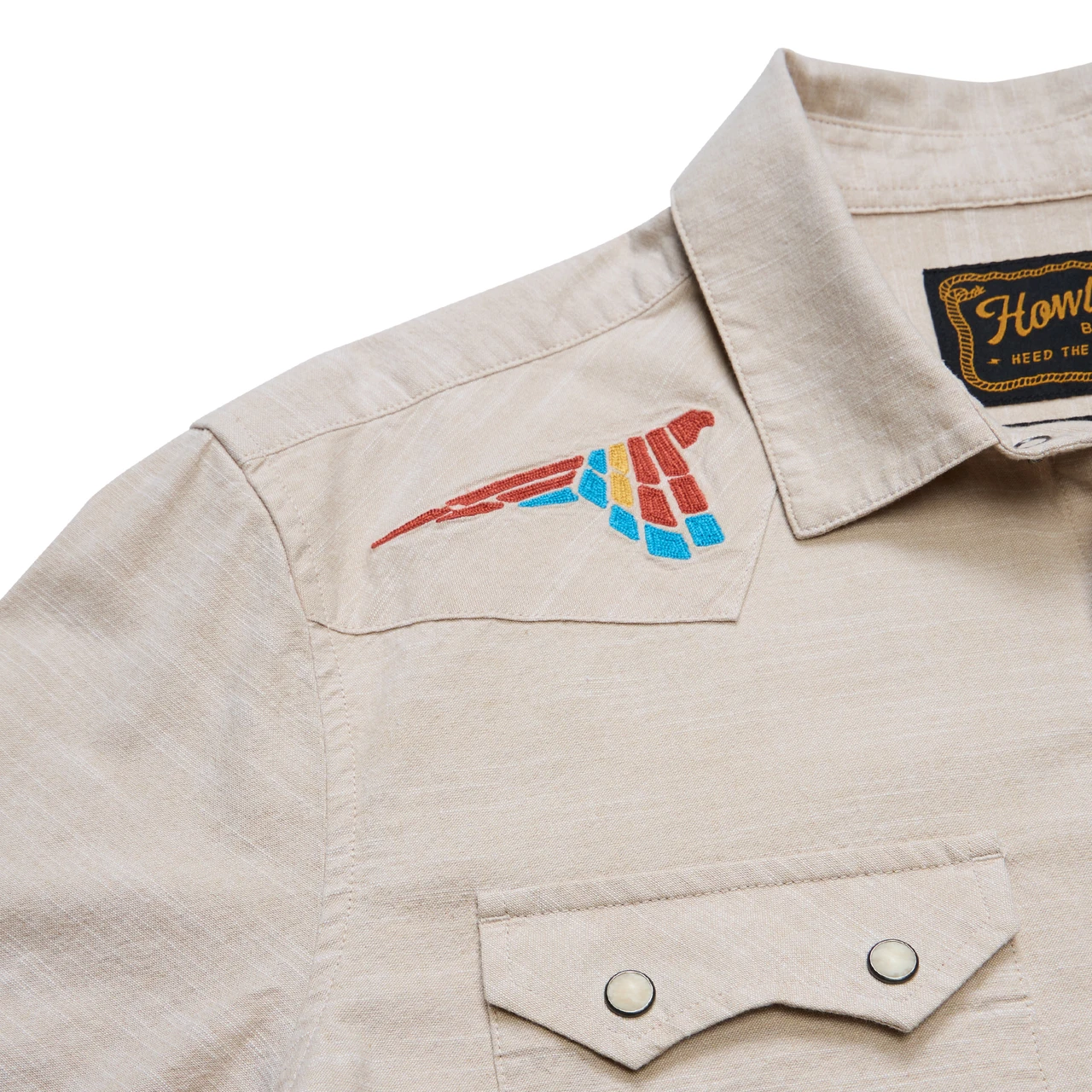 Howler Brothers Crosscut Deluxe Long-Sleeve Shirt Parrot Patrol & Dune Chambray