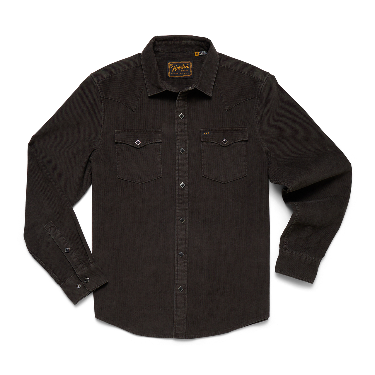 Howler Brothers Banning Corduroy Snap Shirt Antique Black