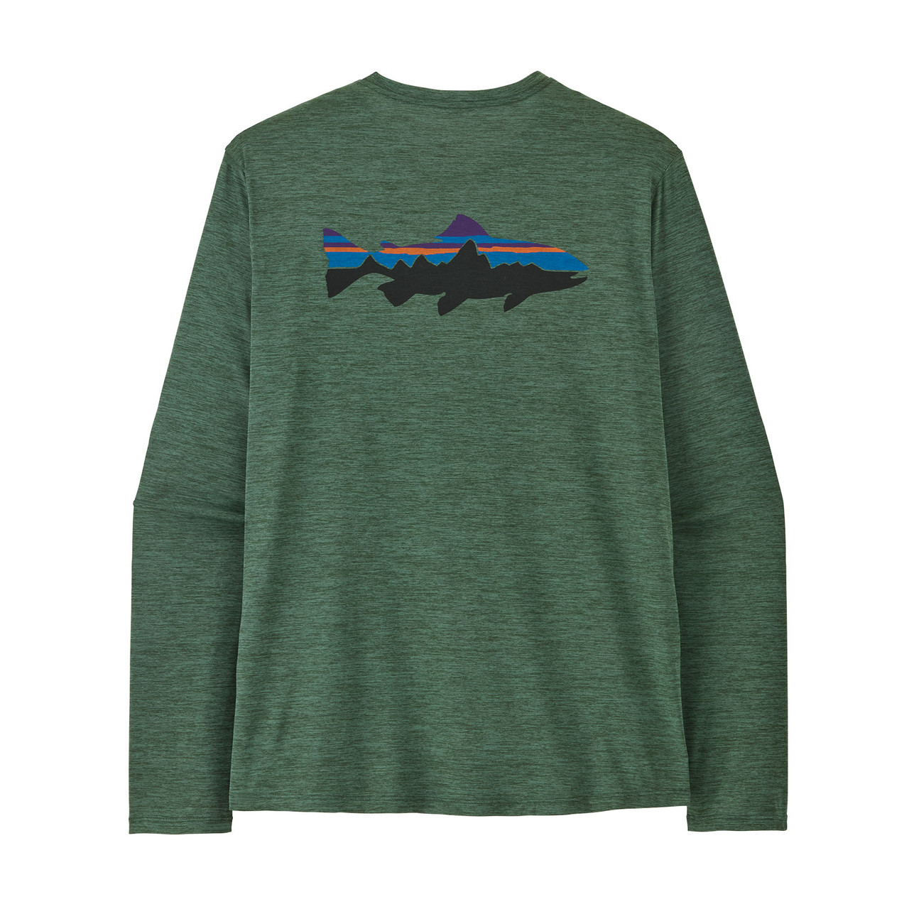 Patagonia Men's Long-Sleeved Capilene Cool Daily Shirt Fitz Roy Trout Canopy Green
