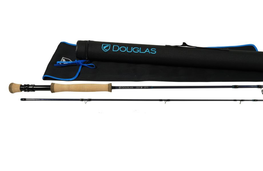Douglas DXF Gen 2 blue saltwater rod with Cordura tube and sock