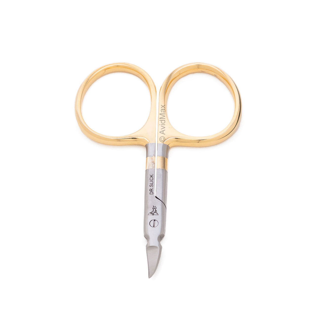 Dr. Slick 3.5 in Arrow Scissors Straight Curved Serrated Blade Gold Loops