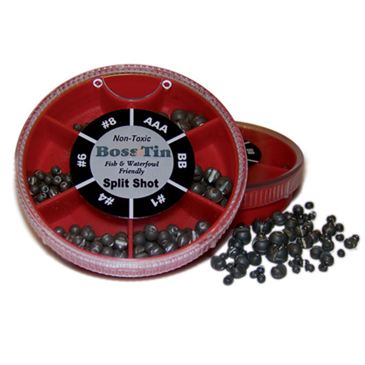 Boss Tin Lead Free 6-Way Round Split Shot