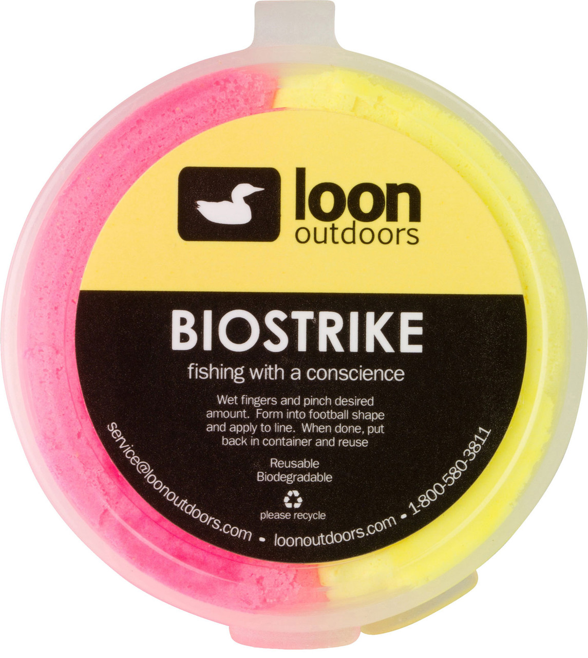 Loon Outdoors Biostrike Putty Strike Indicator Fly Fishing Reusable High Float Pink/Yellow