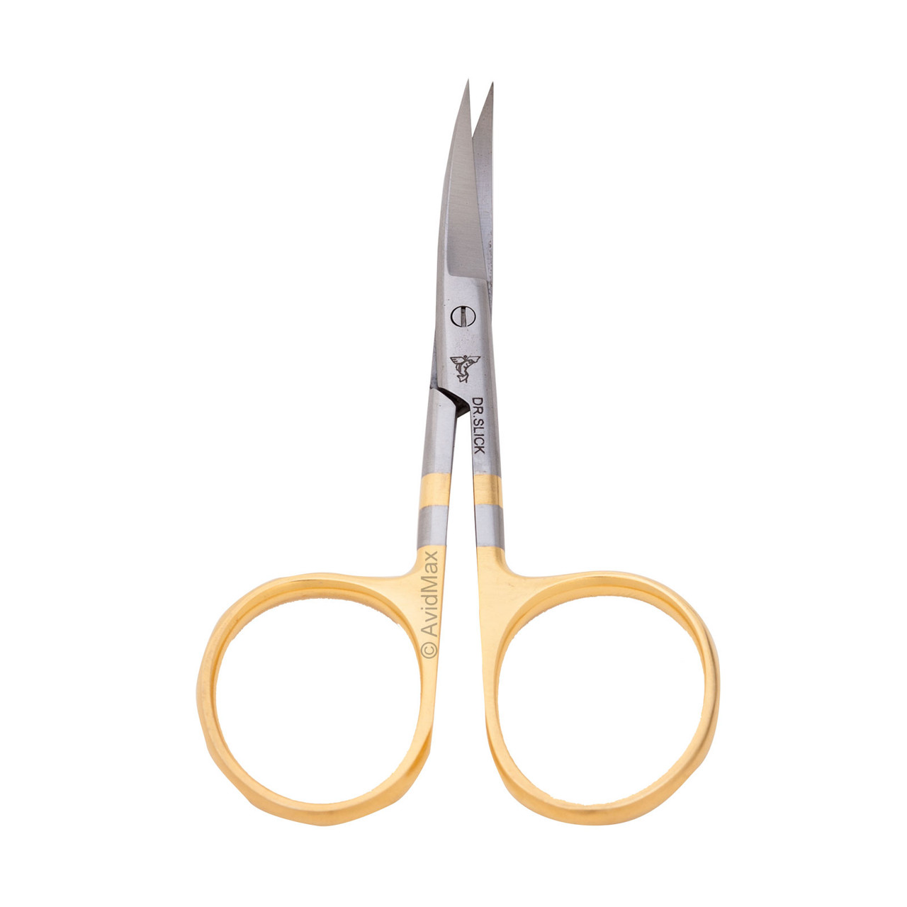 Dr. Slick 4 in All Purpose Scissors Straight Curved Serrated Blade Gold Loops