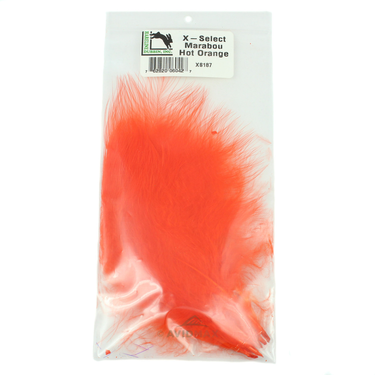Hareline Extra Select Strung Imitation Marabou Feathers Hot Orange