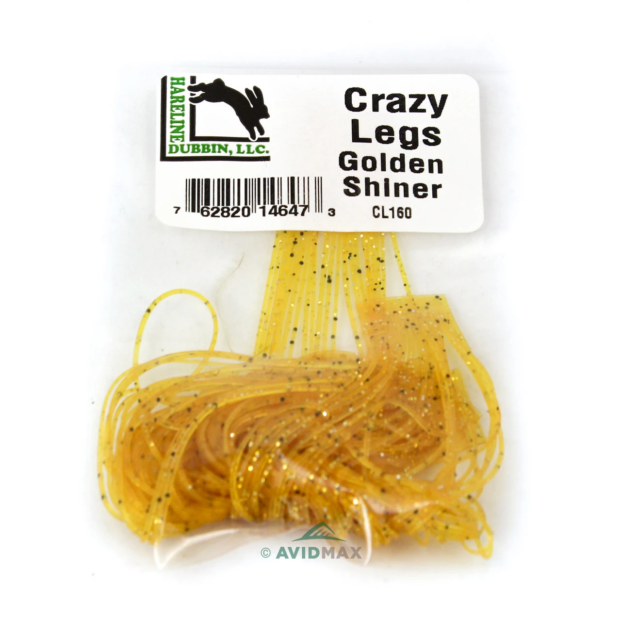 Hareline Crazy Legs Golden Shiner/Black-Gold Flake