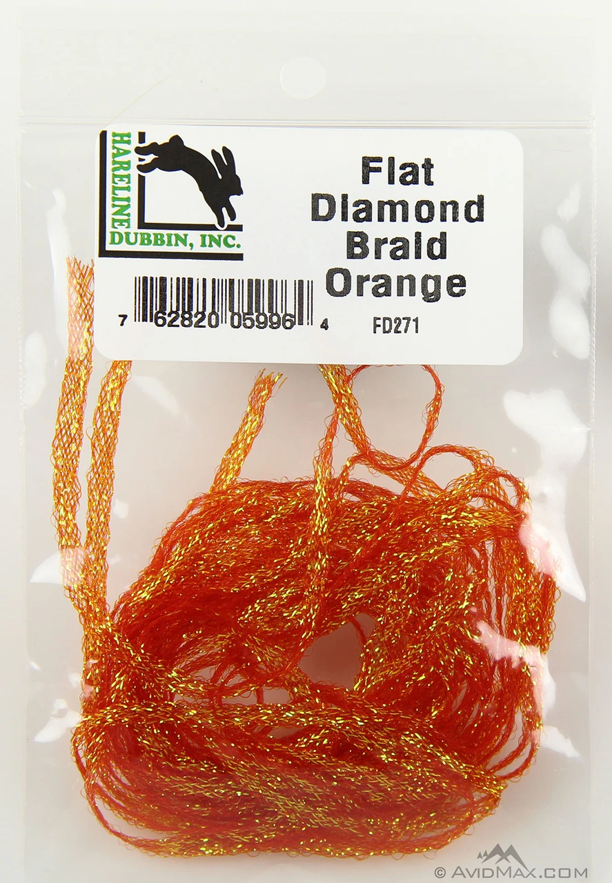 Hareline Flat Diamond Braid Orange