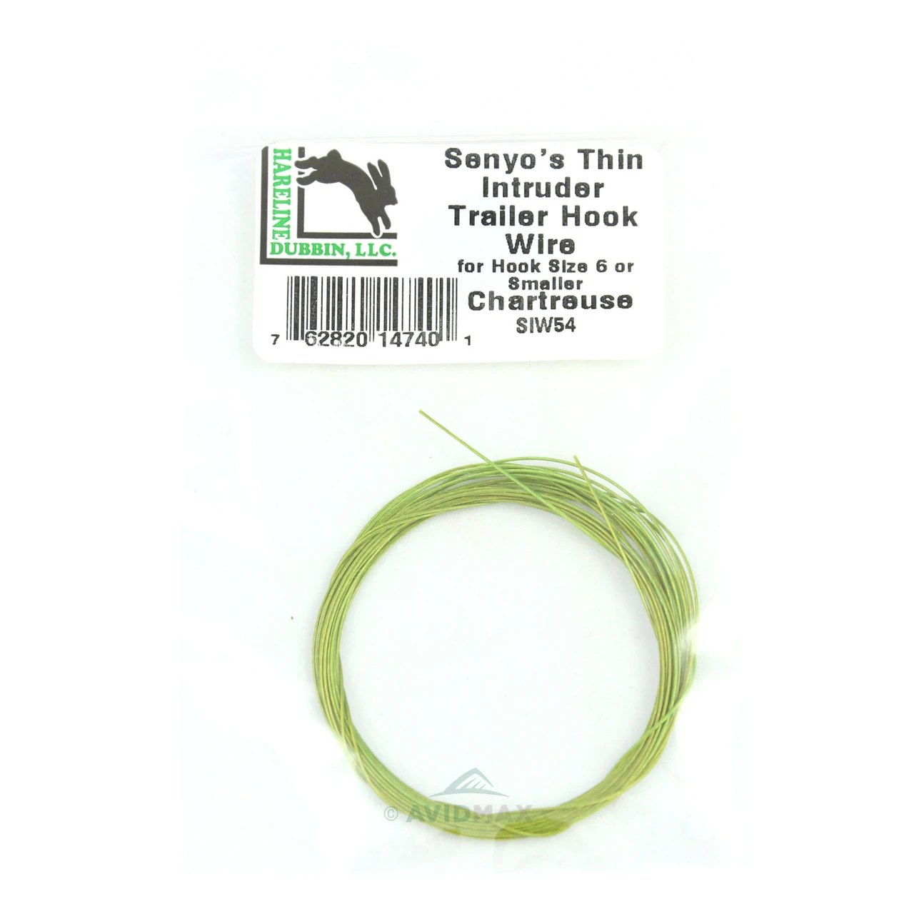 Hareline Senyo's Thin Intruder Trailer Hook Wire Chartreuse