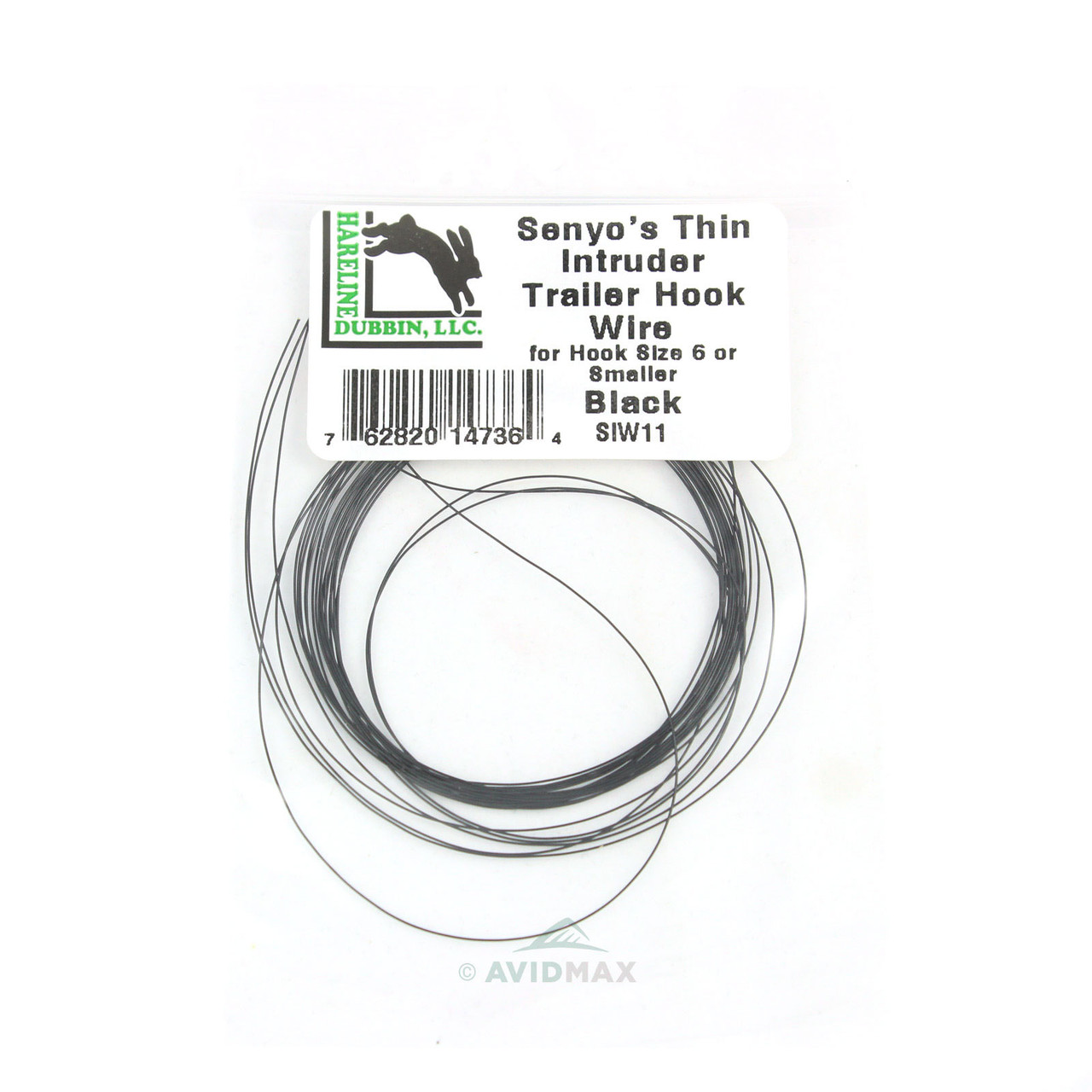Hareline Senyo's Thin Intruder Trailer Hook Wire Black