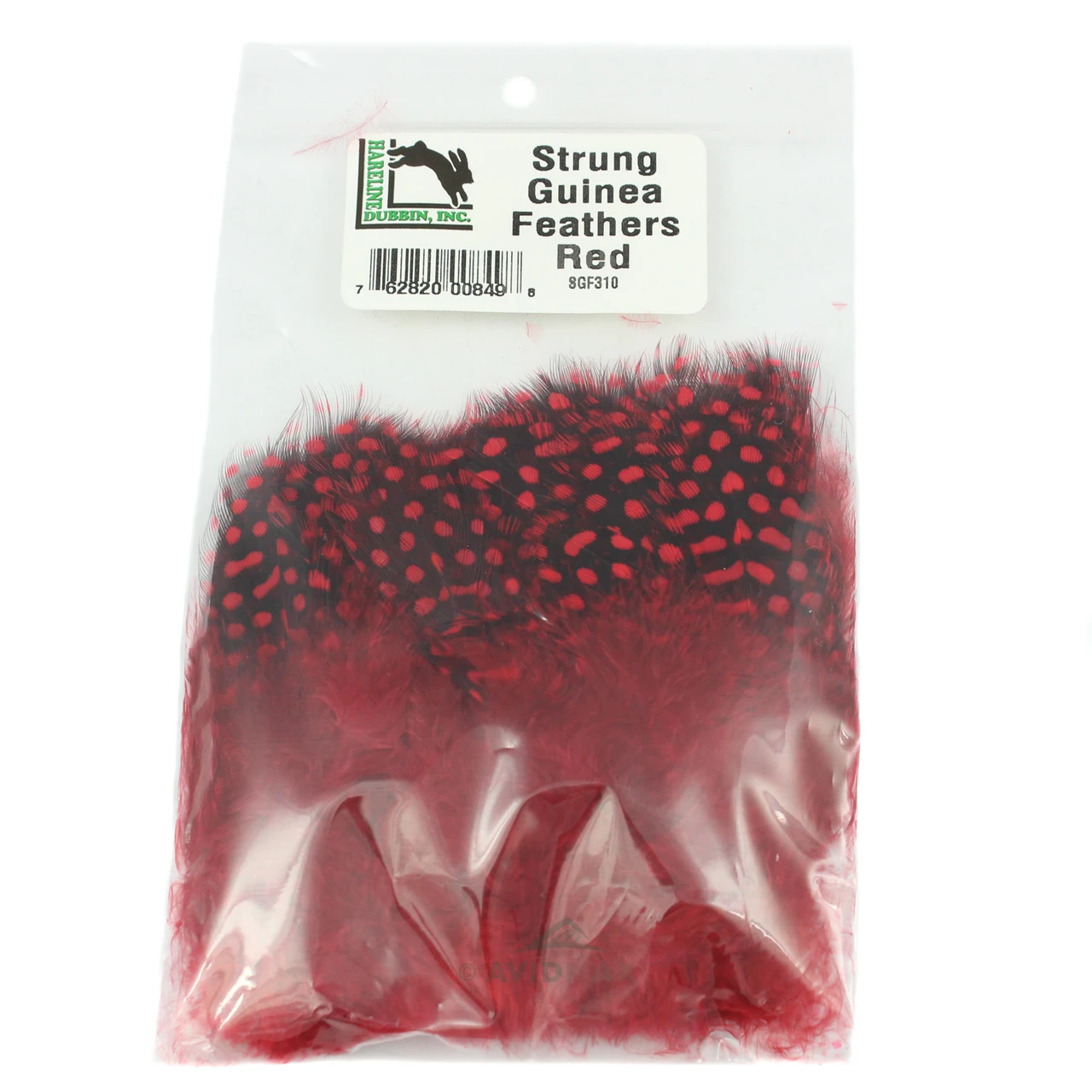Hareline Strung Guinea Feathers Red