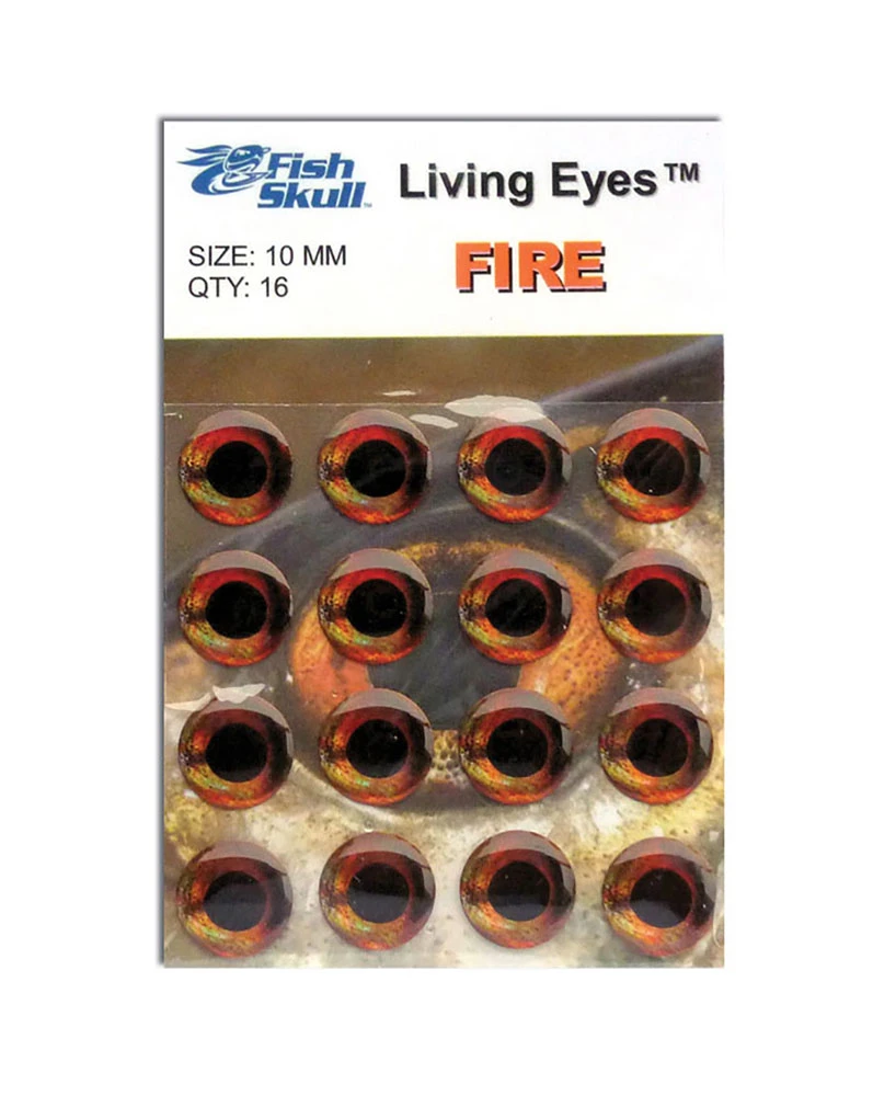 Fish Skull Living Eyes 3 mm Fire (Orange Red)