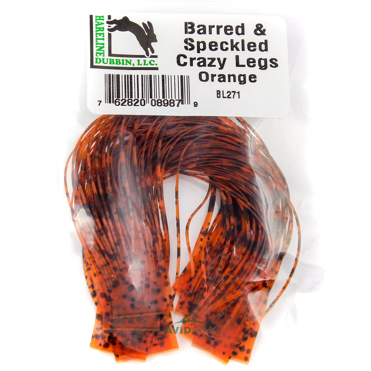 Hareline Barred & Speckled Crazy Legs Orange