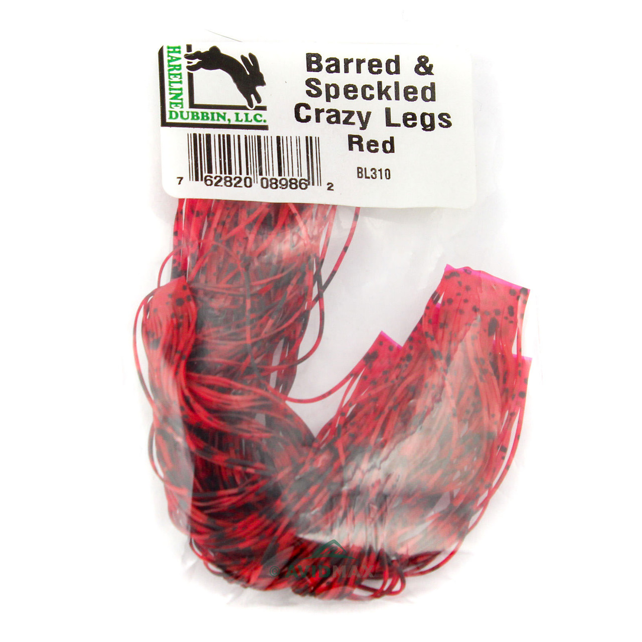 Hareline Barred & Speckled Crazy Legs Red