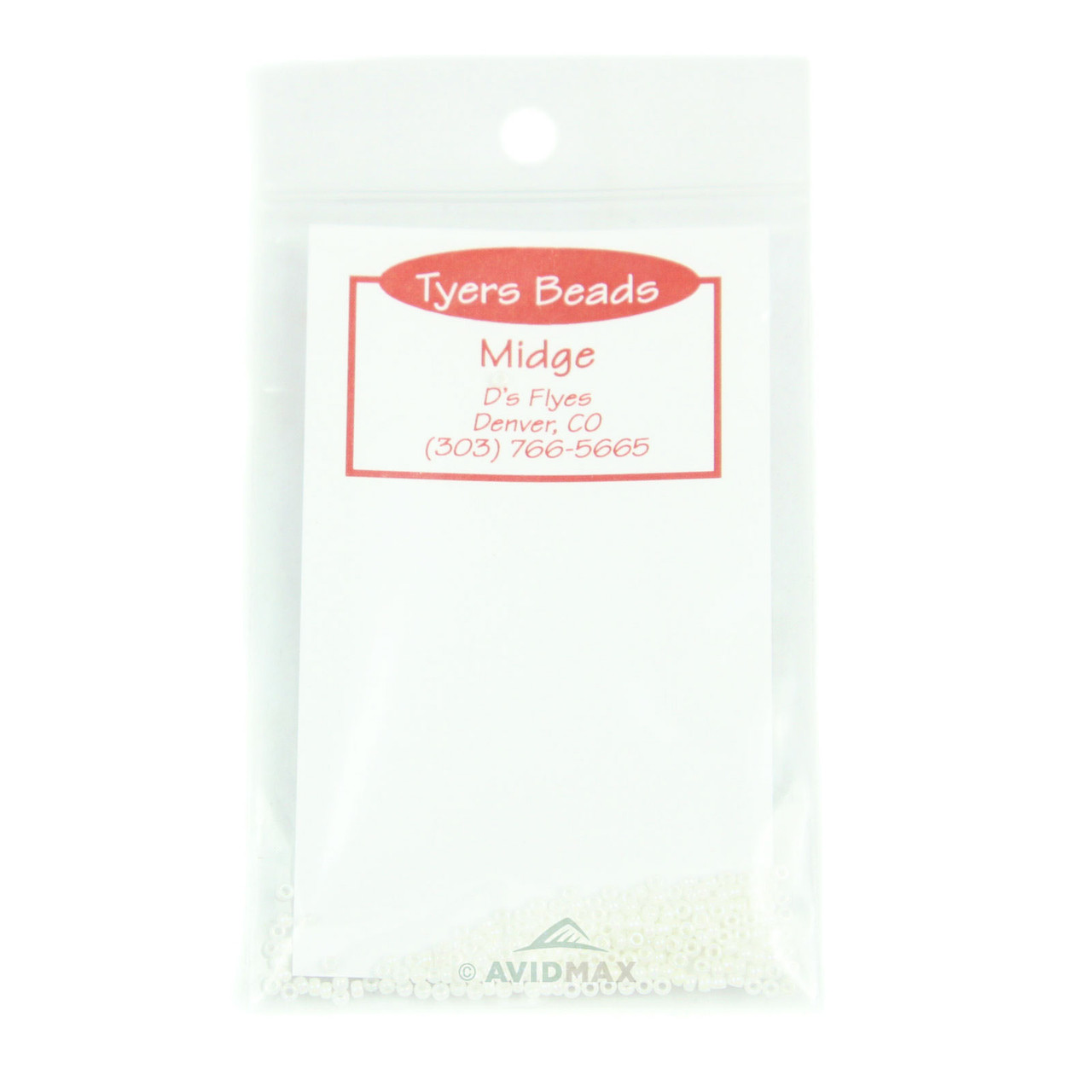 Hareline Tyers Glass Beads Midge Irridescent White
